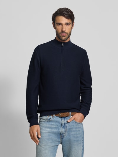 Tommy Hilfiger Regular fit gebreid jack van puur katoen Marineblauw - 4