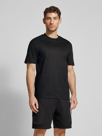 HUGO T-Shirt mit Label-Patch Modell 'Dalile' Black 4