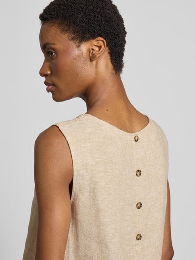 FREE/QUENT Top aus Leinen-Mix mit Rundhalsausschnitt Modell 'Lava' Sand Melange 3