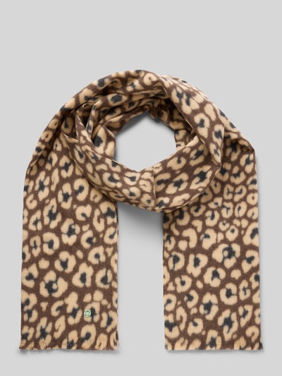Codello Sjaal met all-over dierenprint, model 'Leo' Middenbruin - 1
