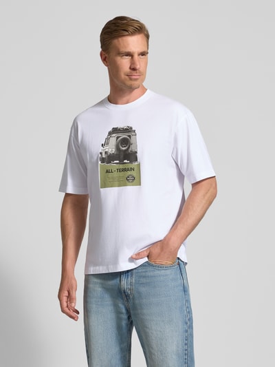 BOSS Orange Regular fit T-shirt van puur katoen, model 'WAGON' Wit - 4