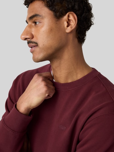 Levi's® Relaxed Fit Pullover aus reiner Baumwolle Modell 'THE ORIGINAL' Bordeaux 3