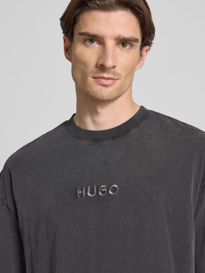 HUGO Oversized T-Shirt aus reiner Baumwolle Modell 'DELW' Mittelgrau 3