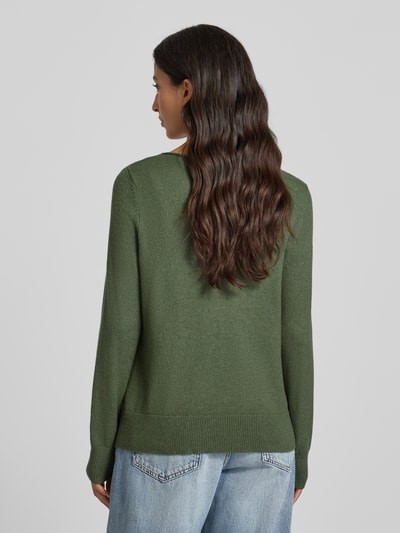 Christian Berg Woman Sweter z dzianiny z dekoltem w łódkę Oliwkowy melanż 5