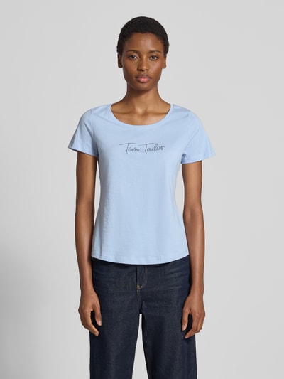 Tom Tailor Regular Fit T-Shirt aus reiner Baumwolle Hellblau 4