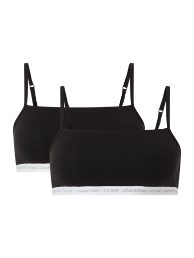 CK One Bustier mit Stretch-Anteil im 2er-Pack Black 2