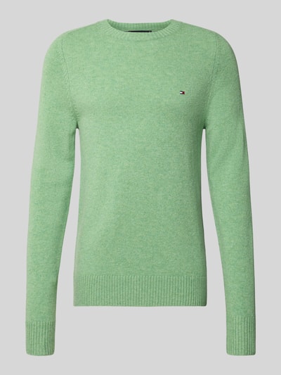 Tommy Hilfiger Regular Fit Strickpullover aus feinster Wolle  Hellgruen 2