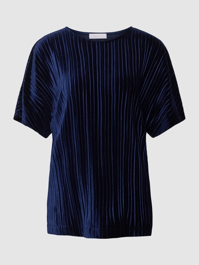 Rich & Royal Blusenshirt aus Samt in Ripp-Optik Rauchblau 1