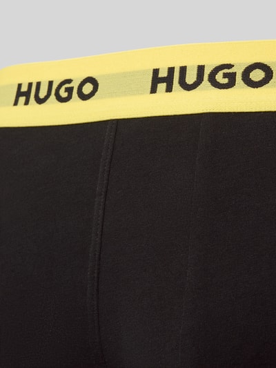 Produktfoto, Slim Fit Trunks aus Baumwoll-Mix im 3er-Pack Modell 'PACK' von HUGO, unifarben, elastischer Bund, Stretch-Jersey, Detailaufnahme
