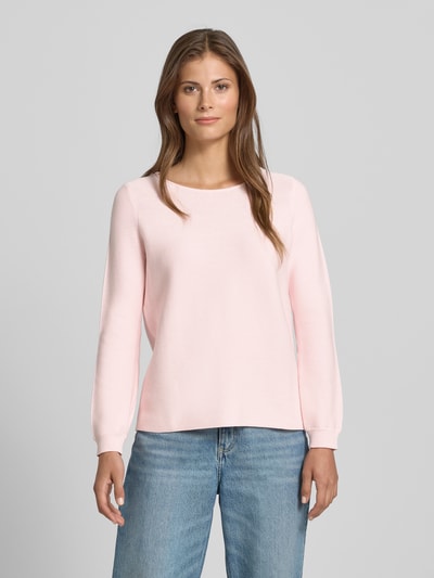 Christian Berg Woman Regular Fit Longsleeve aus reiner Baumwolle in Strick-Optik Hellrosa 4