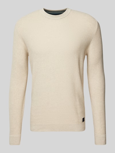 Tom Tailor Regular Fit Strickpullover aus reiner Baumwolle Beige 2