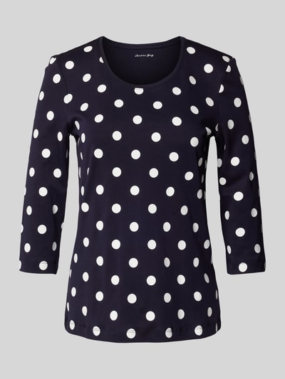 Christian Berg Woman Longsleeve mit Polka Dots Dunkelblau 2