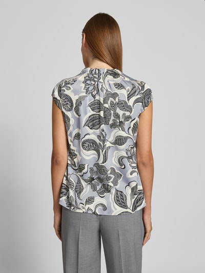 comma Bluzka z okrągłym dekoltem Szaroniebieski 5