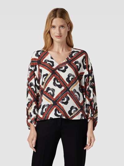 Esprit Collection Blouseshirt van viscose met all-over motief Wit - 4