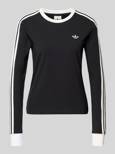 adidas Originals Bluzka z długim rękawem o kroju regular fit z mieszanki bawełny Czarny 2