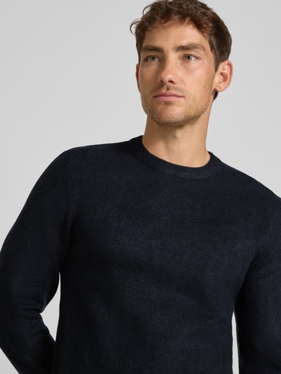Casual Friday Regular fit gebreide pullover met ronde hals, model 'Heine' Donkerblauw - 3