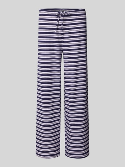 Productfoto, Hose im Allover-Look mit Tunnelzug van Gina Tricot, blauw-wit gestreept, wide leg, elastische taille, viscosemix
