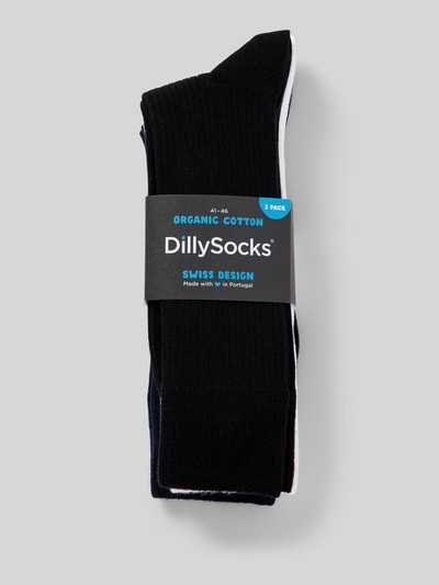 DillySocks Socken mit Strukturmuster Modell 'Ribbed Black' im 3er-Pack Black 3