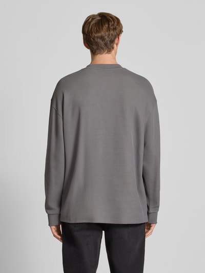 Hugo Blue Regular Fit Sweatshirt aus Baumwoll-Mix Modell 'NUWOLO' Mittelgrau 5