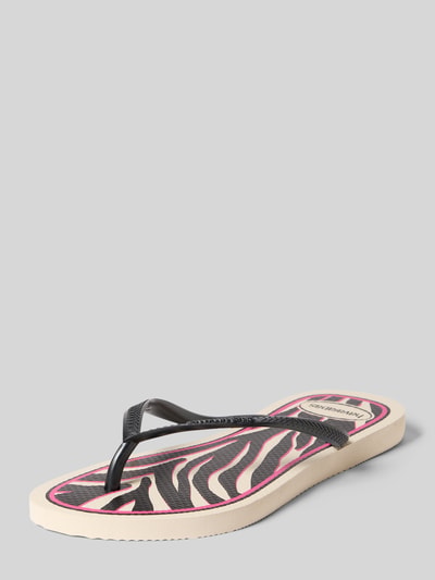 Produktfoto, Flip Flop mit Logo-Detail von Havaianas für Damen mit abgerundeter Passform, Animal-Print, offene Ferse, Absatzhöhe 1 cm