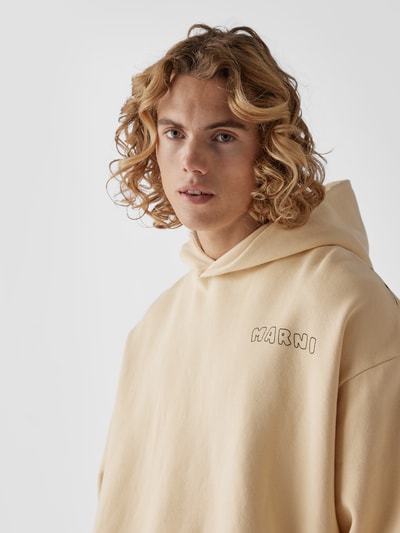 Marni Oversized Hoodie aus Baumwolle Beige 3