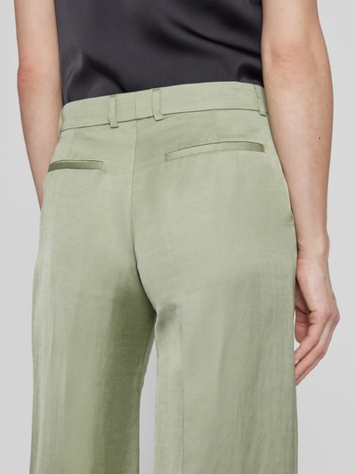 THE KOOPLES Regular fit linnen broek met persplooien Lichtgroen - 3