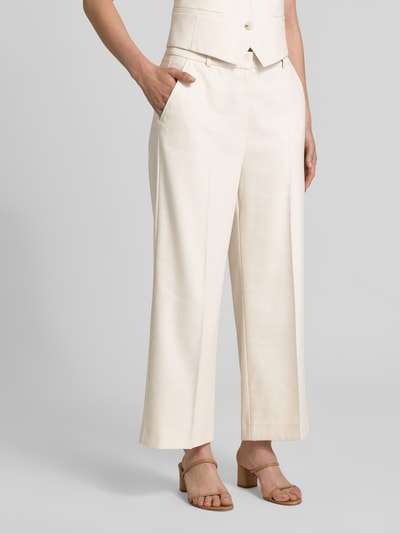 comma Straight leg pantalon met bandplooien Zand - 4