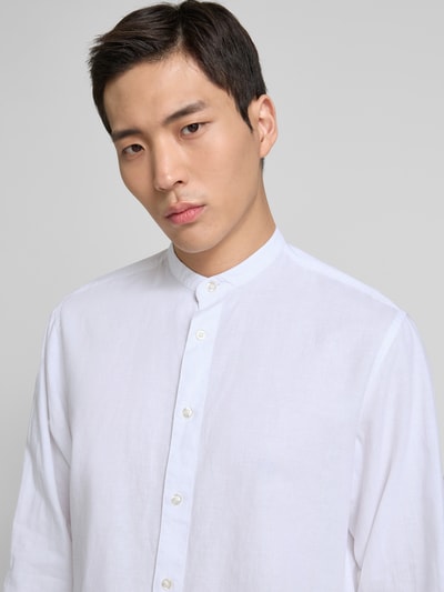 SELECTED HOMME  Regular Fit Freizeithemd aus Baumwoll-Leinen-Mix Modell 'REGNEW' Weiss 3