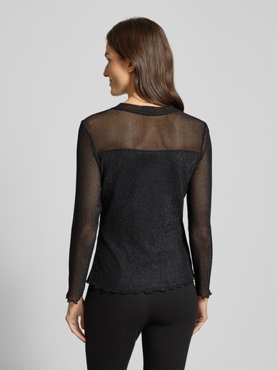 s.Oliver BLACK LABEL Slim Fit Langarmshirt mit Effektgarn Black 5