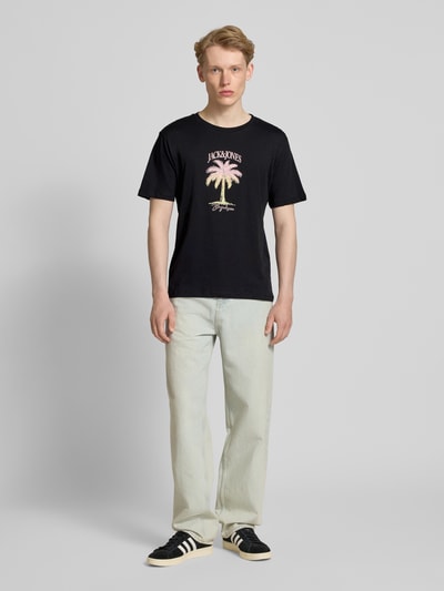 Jack & Jones T-Shirt mit Motiv-Print Modell 'ALMERIA' Black 1