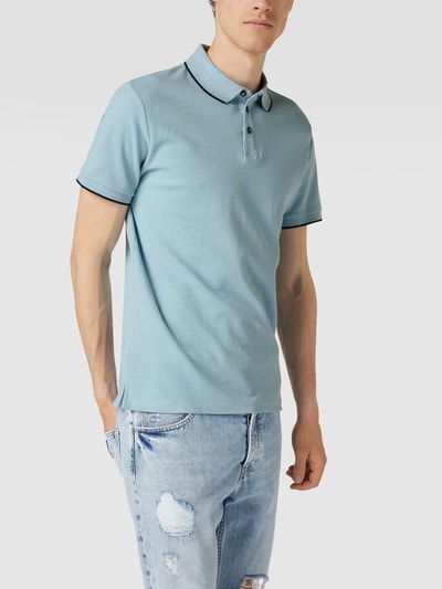 Tom Tailor Poloshirt mit Kontraststreifen Hellblau 4