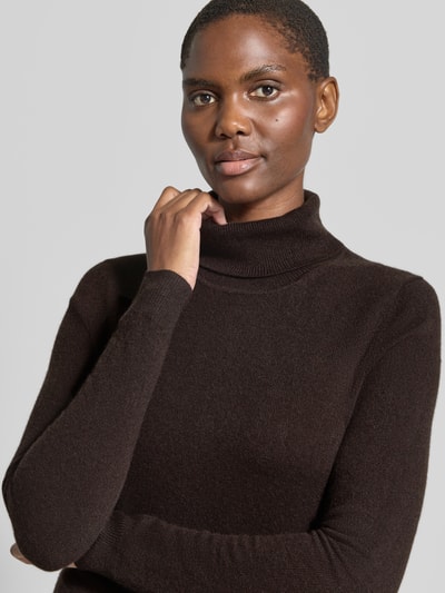 Christian Berg Woman Regular Fit Rollkragenpullover aus reinem Kaschmir Schoko 3