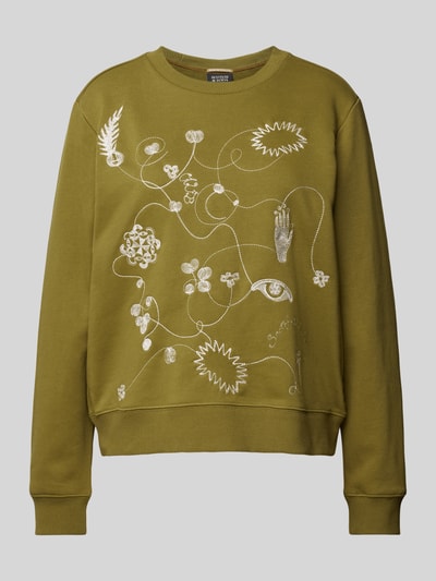 Scotch & Soda Sweatshirt met motiefstitching Olijfgroen - 1