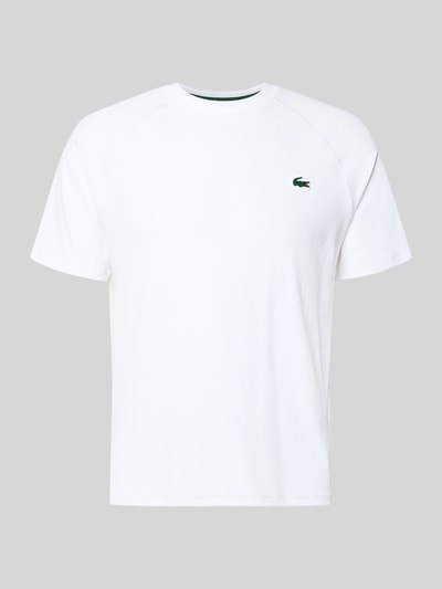 Produktfoto, weißes Regular Fit Sport-T-Shirt mit Logo-Detail von Lacoste für Herren, glatte Oberfläche, vorne zentriert, Lacoste Sport