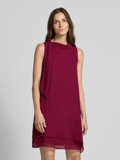 Vera Mont Mini Cocktailkleid mit Stehkragen und Schluppe Bordeaux 4