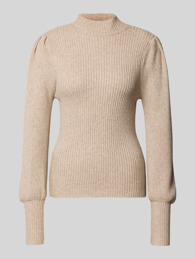Only Regular Fit Strickpullover aus Viskose-Mix Modell 'KATIA' Beige Melange 2