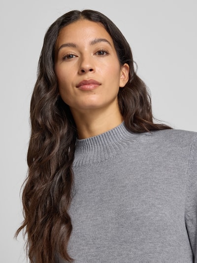 Christian Berg Woman Strickpullover mit Stehkragen Mittelgrau Melange 3