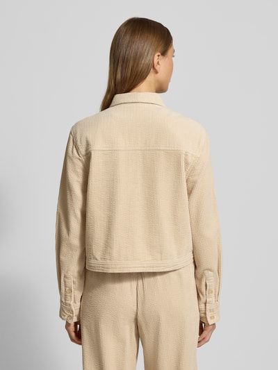 mbyM Bluzka koszulowa sztruksowa o kroju regular fit z listwą guzikową model ‘Azzuri’ Beżowy 5