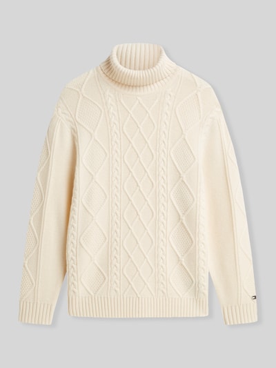 Tommy Hilfiger Regular Fit Rollkragenpullover aus Woll-Kaschmir-Mix Ecru 2
