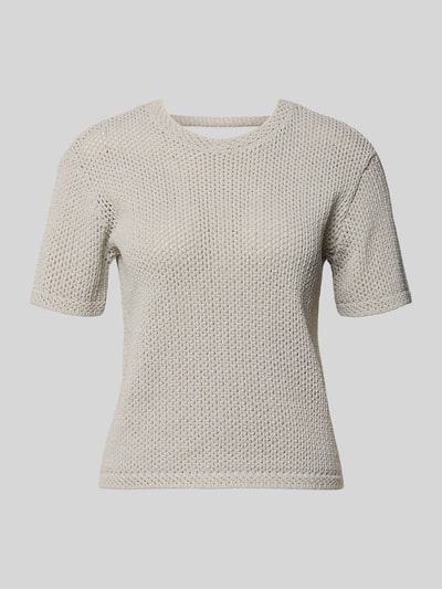 Produktfoto, Strickshirt mit Rundhalsausschnitt von ARMANI EXCHANGE in Beige, Baumwoll-Mix, Regular-Fit, 1/2-Arm, feine Struktur