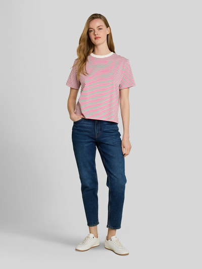Tom Tailor Denim Boxy fit T-shirt van puur katoen Mauve gemêleerd - 1