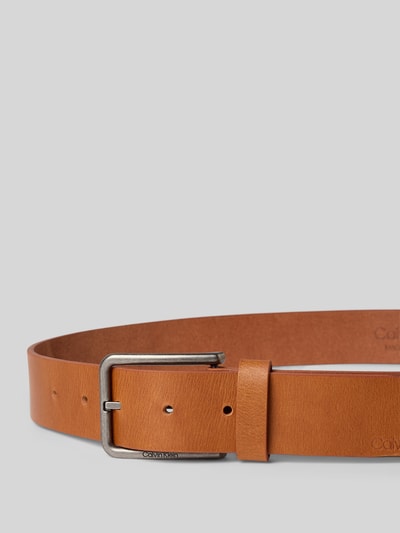 CK Calvin Klein Leren riem met doornsluiting, model 'WARMTH BUCKLE' Cognac - 2