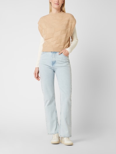 Tom Tailor Denim Cropped Pullunder mit Rundhalsausschnitt   Sand 1