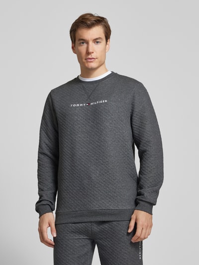 Tommy Hilfiger Sweatshirt mit Label-Stitching Anthrazit 4