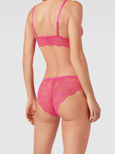 TOMMY HILFIGER Figi z koronki model ‘LACE BIKINI’ Mocnoróżowy 4