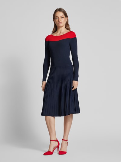 Lauren Ralph Lauren Knielanges Kleid mit U-Boot-Ausschnitt Modell 'PATNEY' Dunkelblau 4