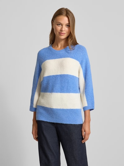 Fynch-Hatton Gebreide pullover met ronde hals Koningsblauw - 4