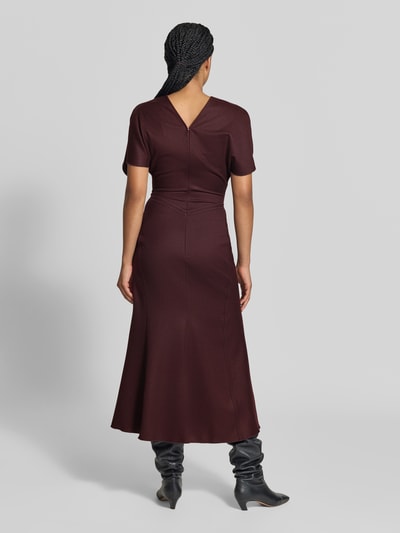 Victoria Beckham Abendkleid aus Seide mit Taillenraffung Bordeaux 5