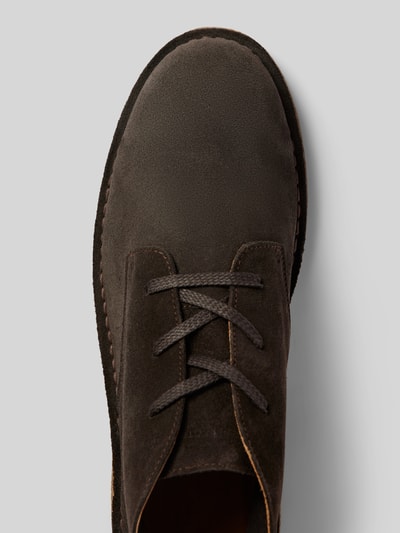 SELECTED HOMME Leren veterschoenen met siernaden, model 'RIGA' Middenbruin - 3