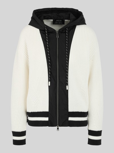 Marc Cain Strickjacke mit kontrastierender Frontpartie Weiss 2